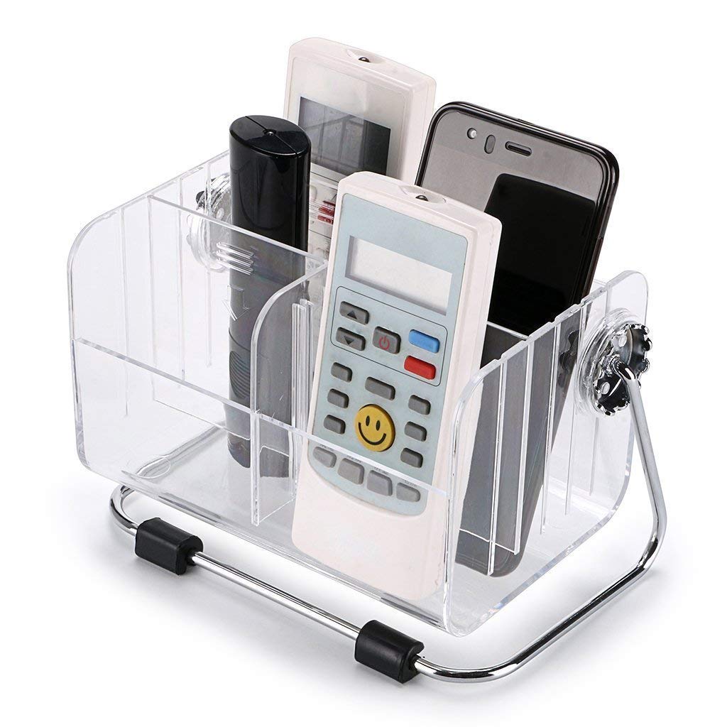6 Slot Acrylic Desktop Remote Control Holder Mobile, Cosmetic and