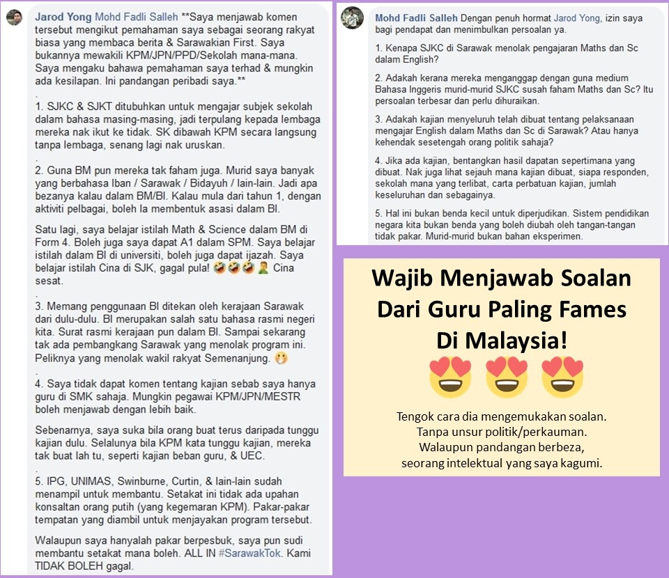 Soalan: PdPk Mate/Sains Dalam Bahasa Inggeris Di Sarawak