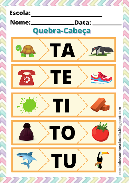 Atividades e plano de aula palavras com a letra t para a alfabetização
