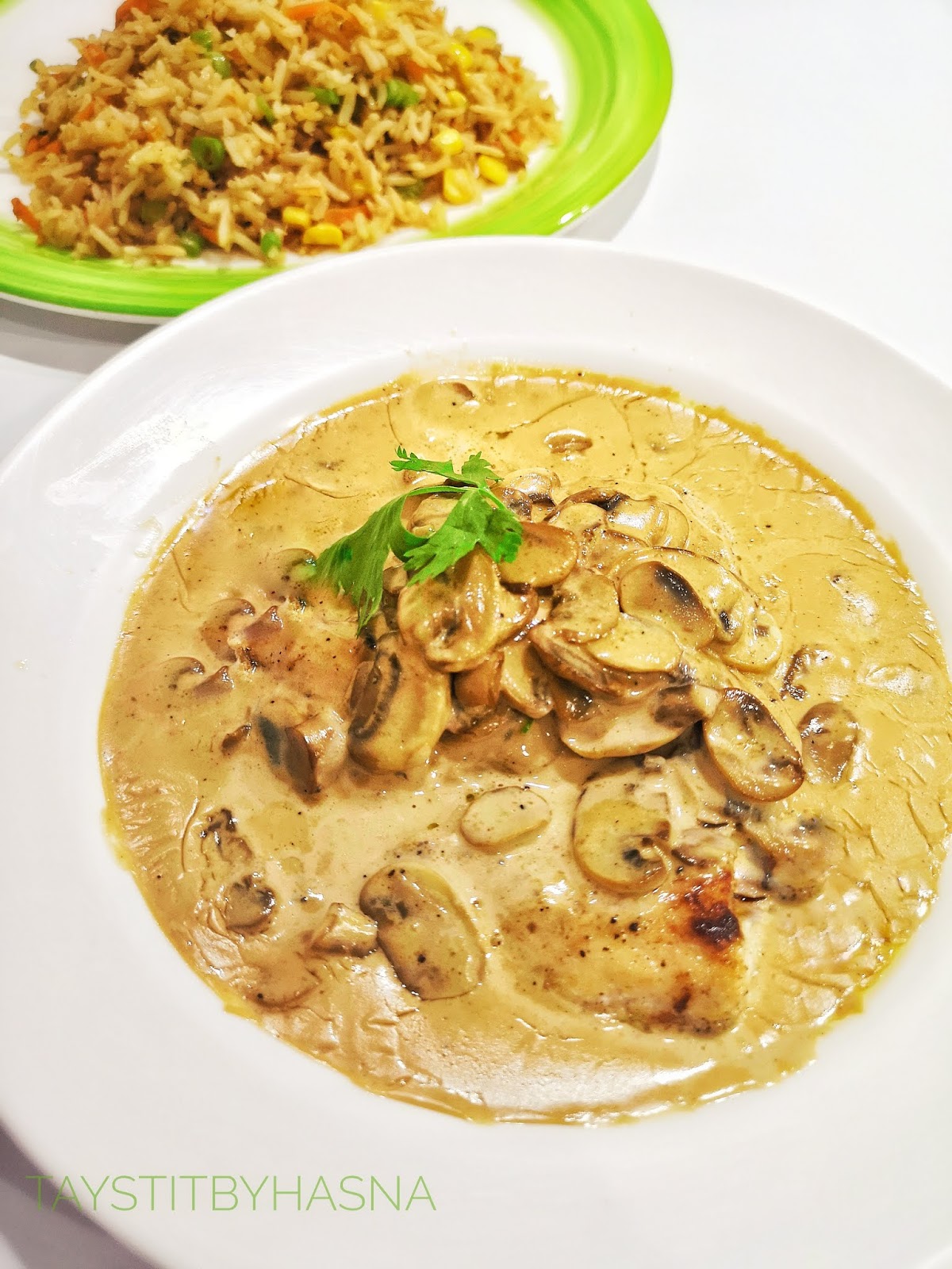 Taystit by Hasna: Chicken Steak with Creamy Mushroom Sauce