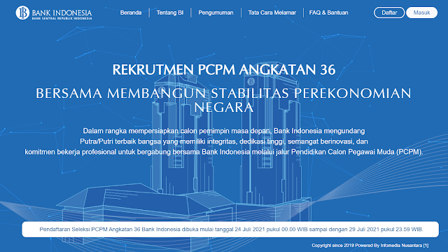 Pendaftaran PCPM Angkatan ke 36 oleh Bank Indonesia Telah