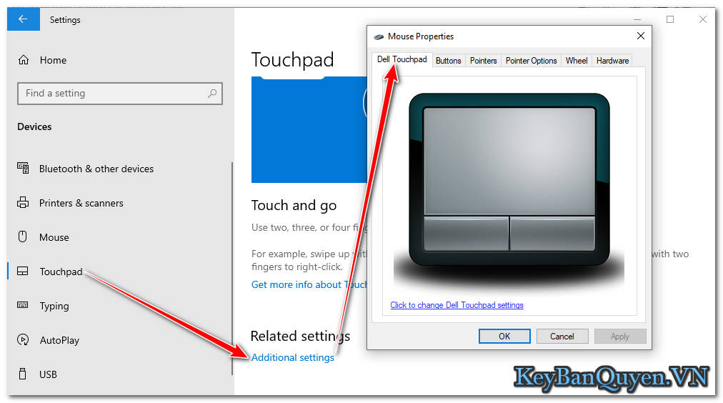 Hướng dẫn cài đặt Touchpad ( bàn di chuột ) về mặc định trong Windows 10.