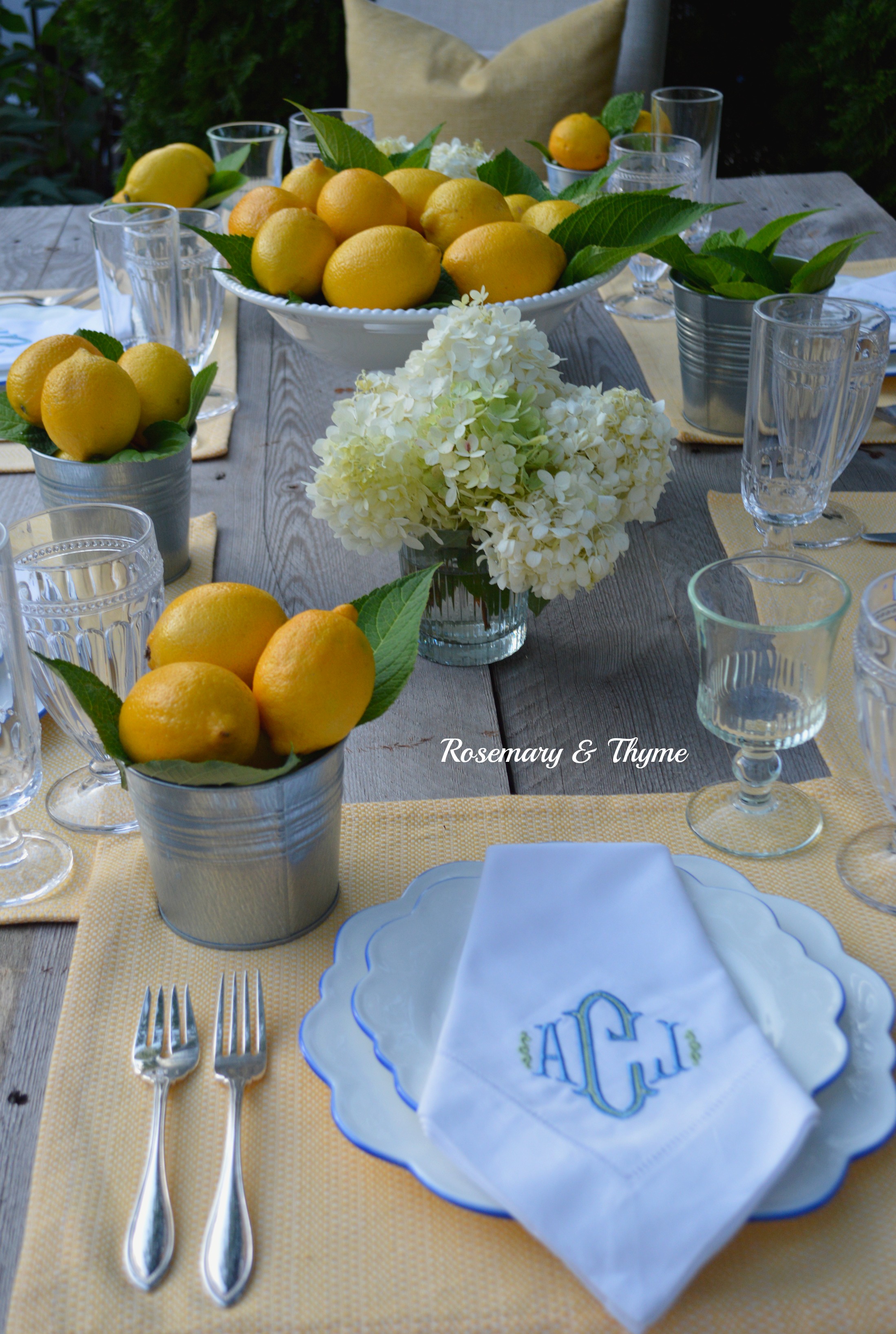 Lemon Themed Tablescape