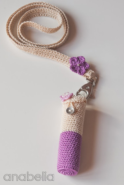 Lipstick crochet case with neckband by Anabelia