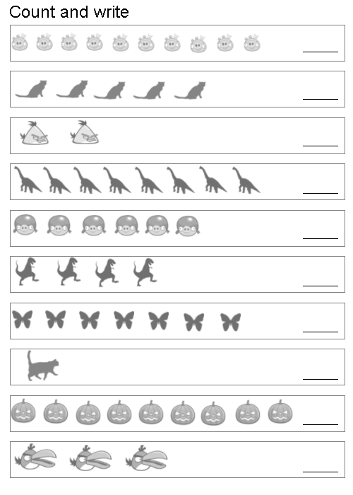 Kindergarten counting worksheet: April 2013