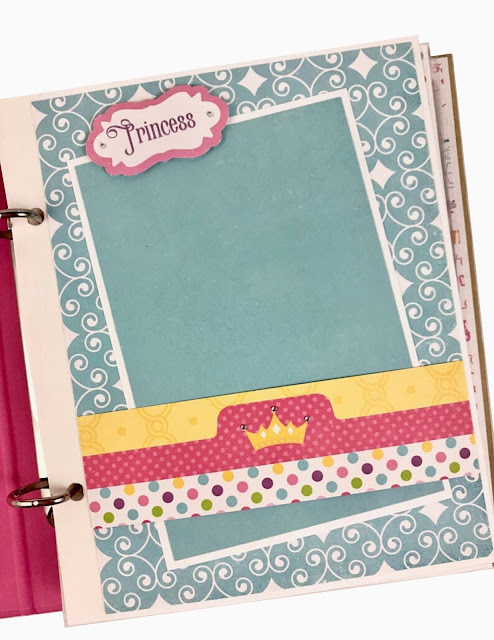 Princess Fairy Tale Scrapbook Album page with a crown
