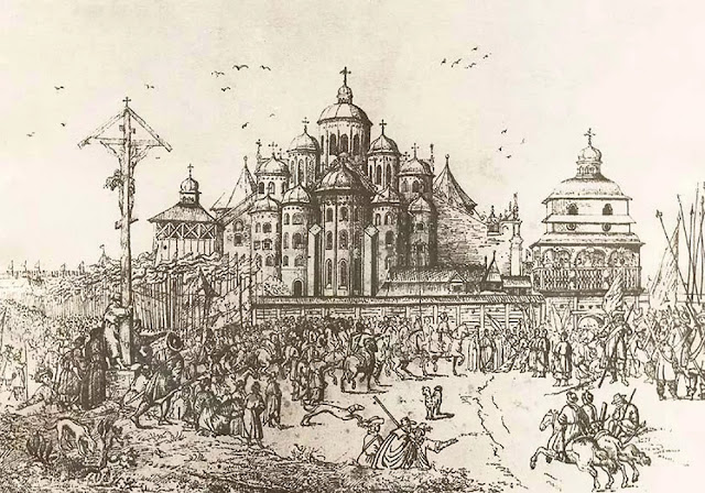 Киевский Софийский собор на рисунке Абрахама ван Вестерфельда (1651)