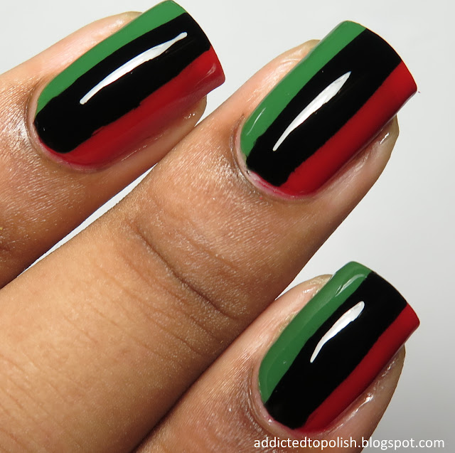 pan african flag nails