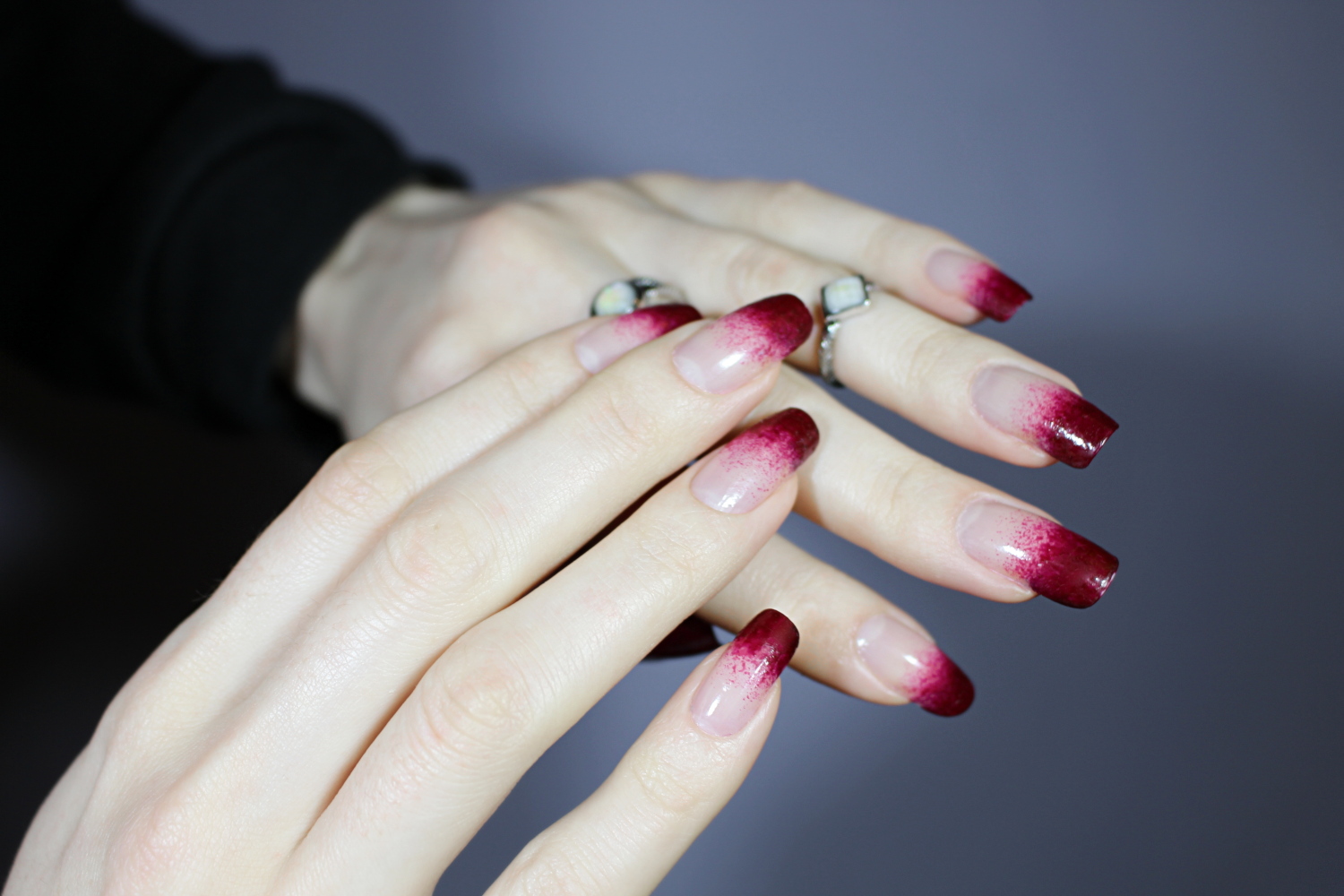 7. Bloody French Tip Nails - wide 7