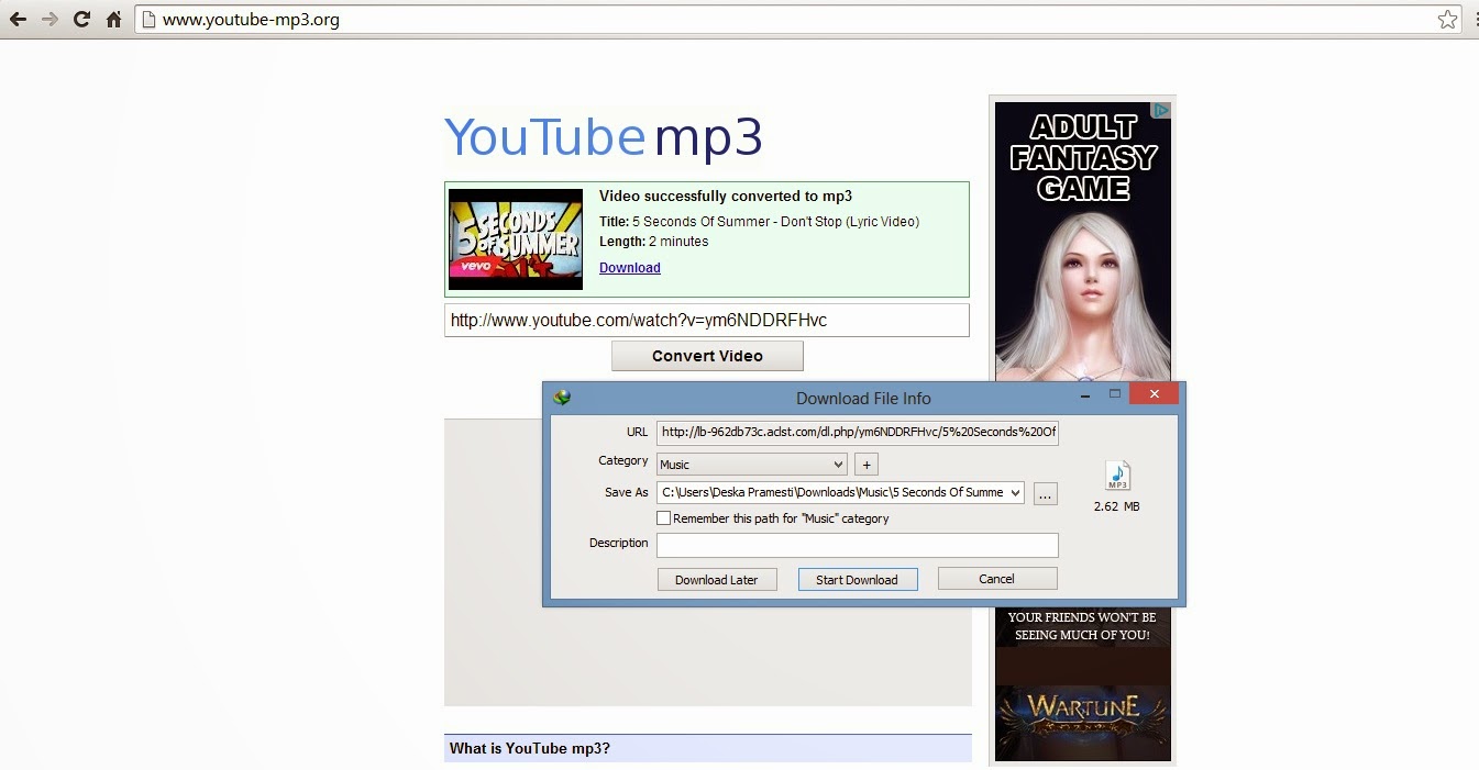 Cara Download audio di youtube ( Cara convert video youtube menjadi