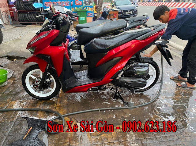 Mẫu sơn xe Honda vario màu đỏ candy cực đẹp - Sơn Xe Sài Gòn