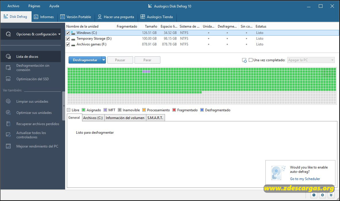 Auslogics Disk Defrag Full Español