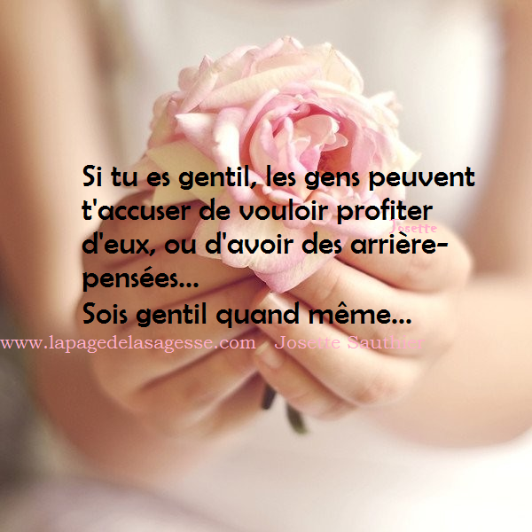 La Page de la Sagesse Citation sur la gentillesse, de Mère Teresa