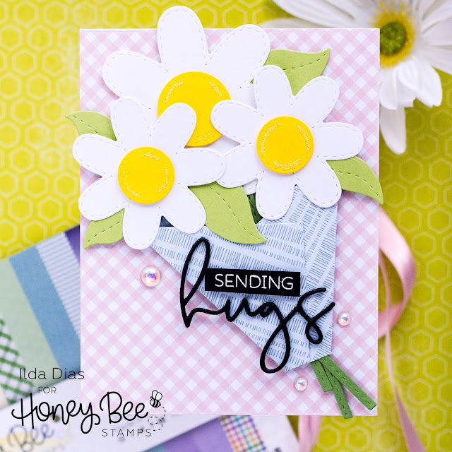 Spring Bouquet,  Friendship Cards, Honey Bee Stamps, Daisies, Card Making, Stamping, Die Cutting, handmade card, ilovedoingallthingscrafty, Stamps, how to,