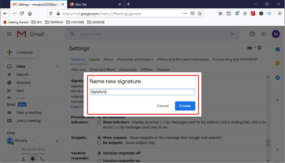 Cara membuat signature di Email