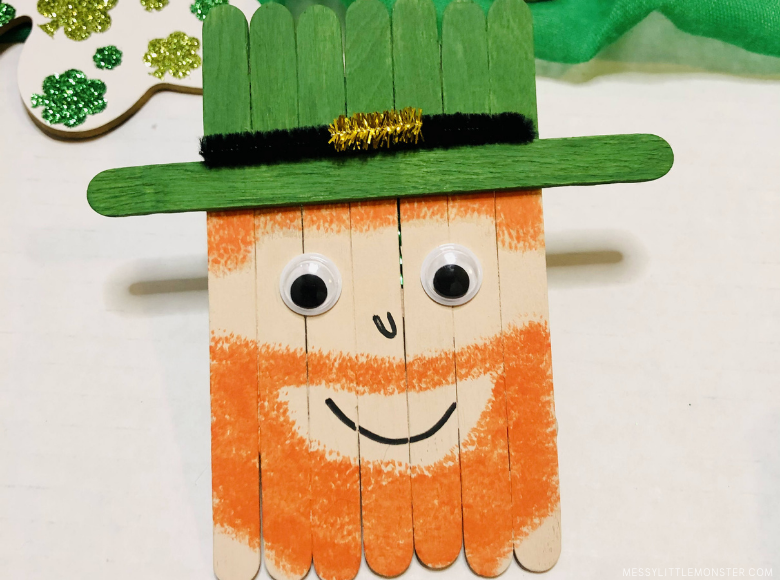 leprechaun popsicle stick craft for kids
