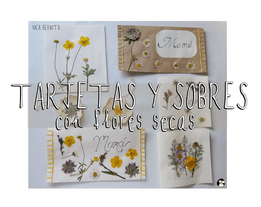 tarjetas y sobres para regalar con flores secas Nica Bernita