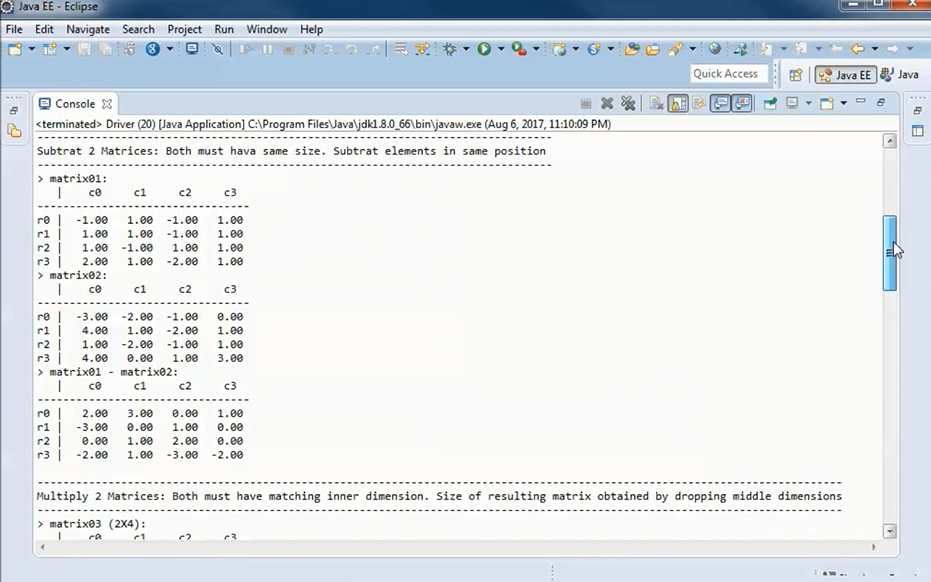 Prototype Project: Intro to Linear Algebra w/ JAVA 8 (Tutorial 01)
