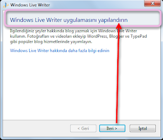 2.Windows Live Writer yapılandırın