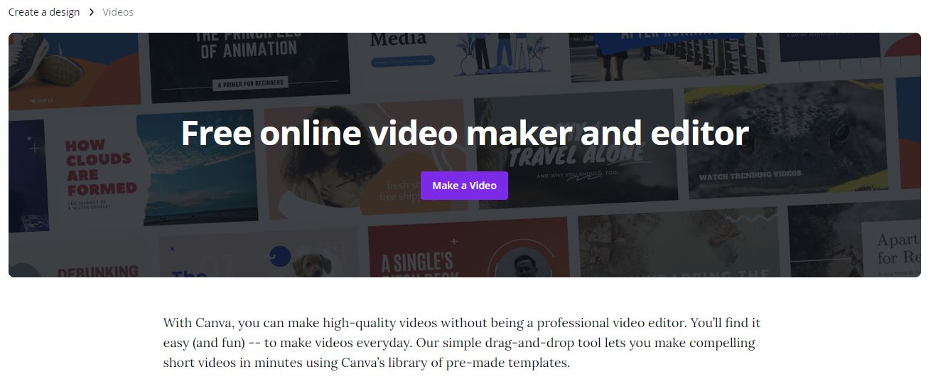 Canva: create high-quality online videos
