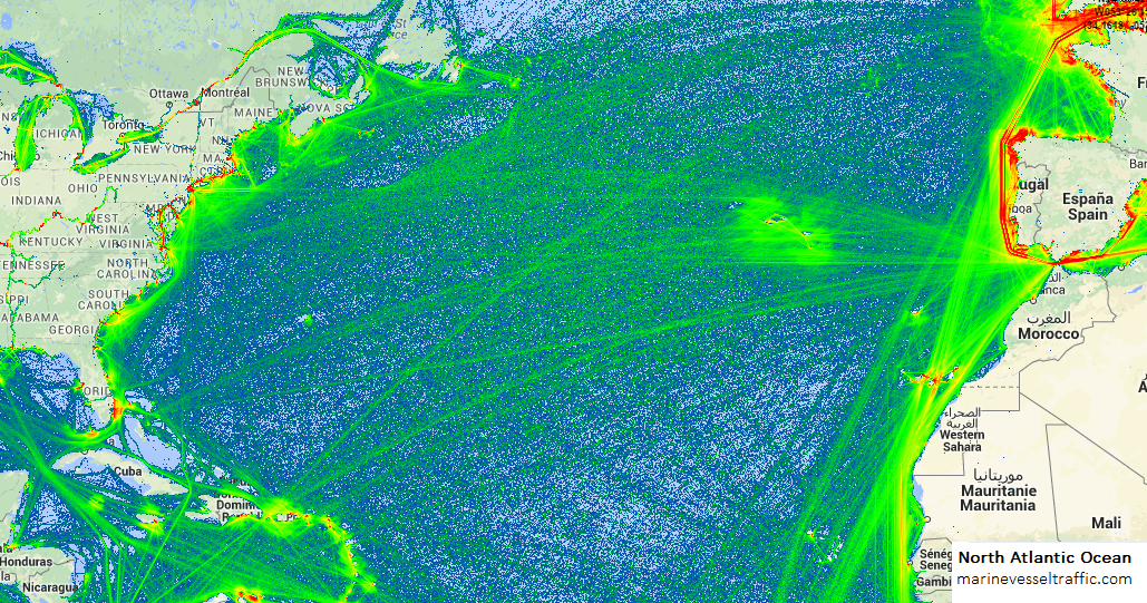 NORTH ATLANTIC OCEAN SHIP TRAFFIC - North%2BAtlantic%2BOcean