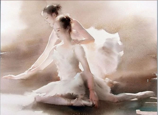 Liu Yi 1958 | Chinese Figurative Watercolour painter | The Ballet dancer