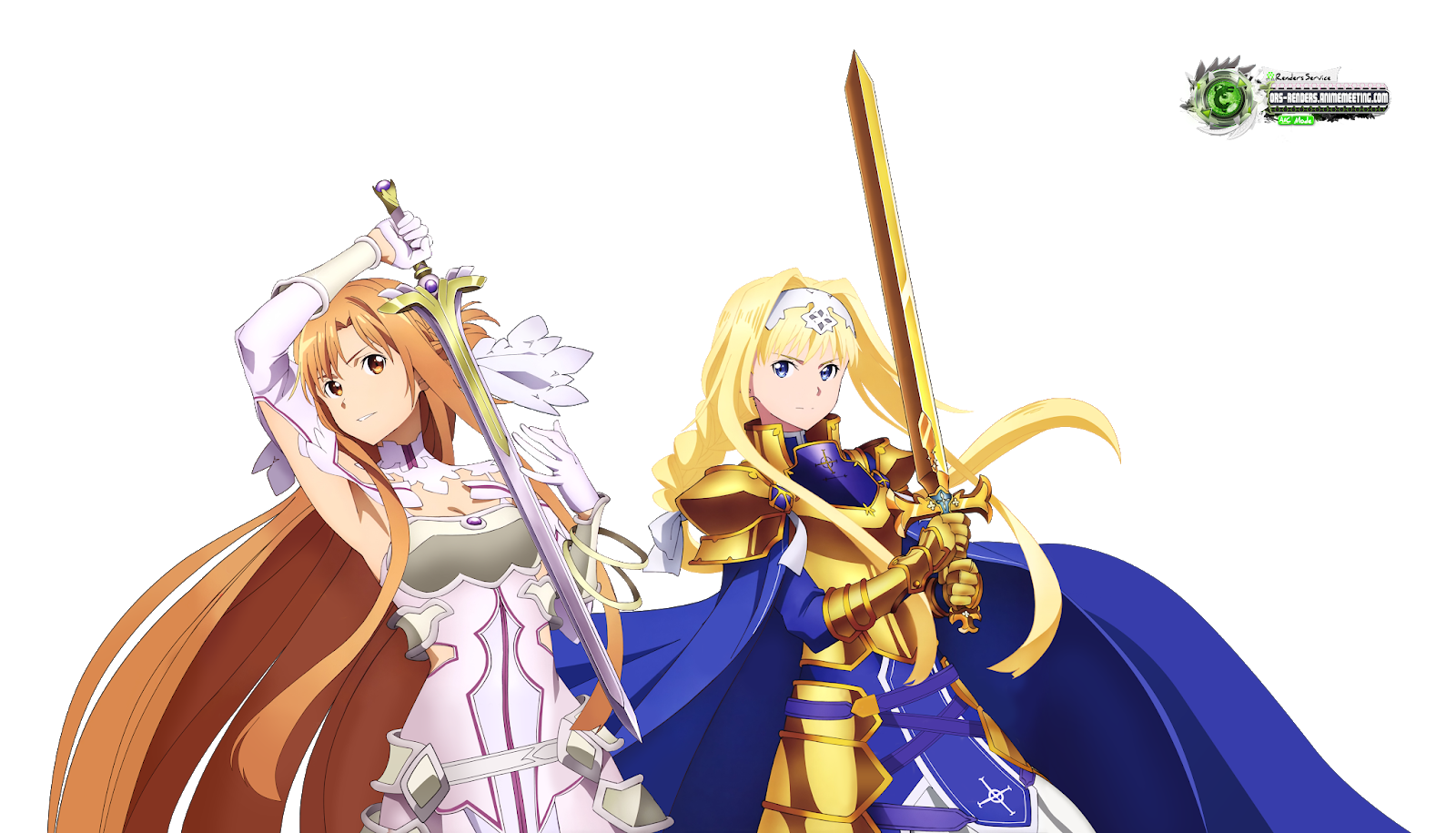 Sword Art OnlineAsuna Stacia+Alice Kakoii Swords Pose HD Render