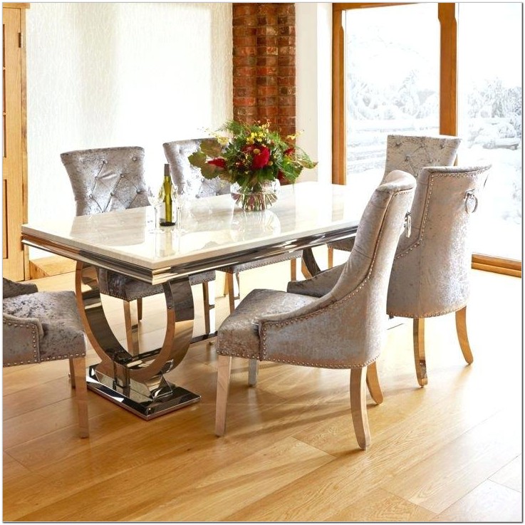 6 Person Round Glass Dining Table