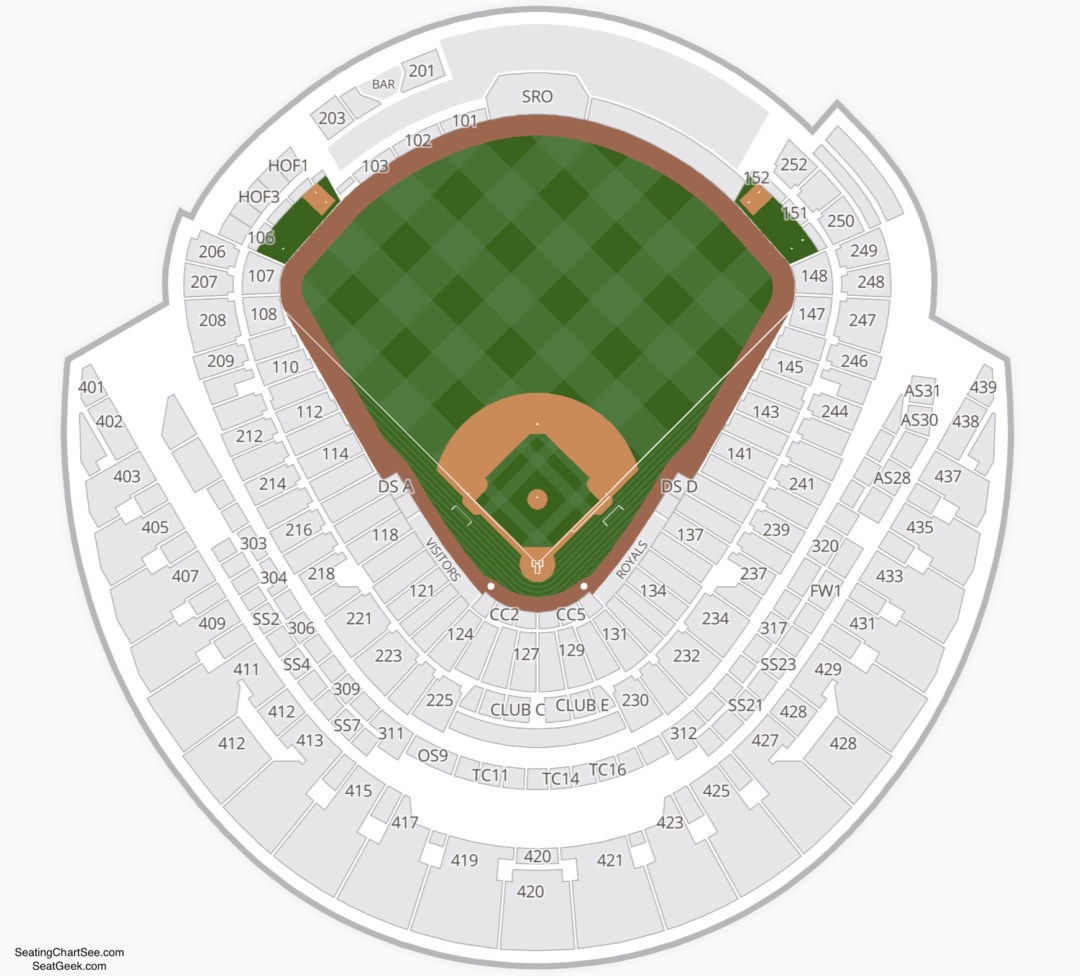 Awesome Kauffman Stadium Seating Chart with rows - Seating Chart