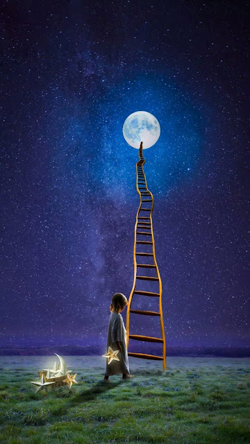 moon ladder wallpaper iphone