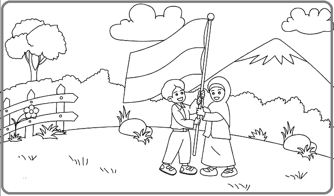 Kumpulan Gambar Mewarnai Tema Kemerdekaan Untuk PAUD, TK, dan SD