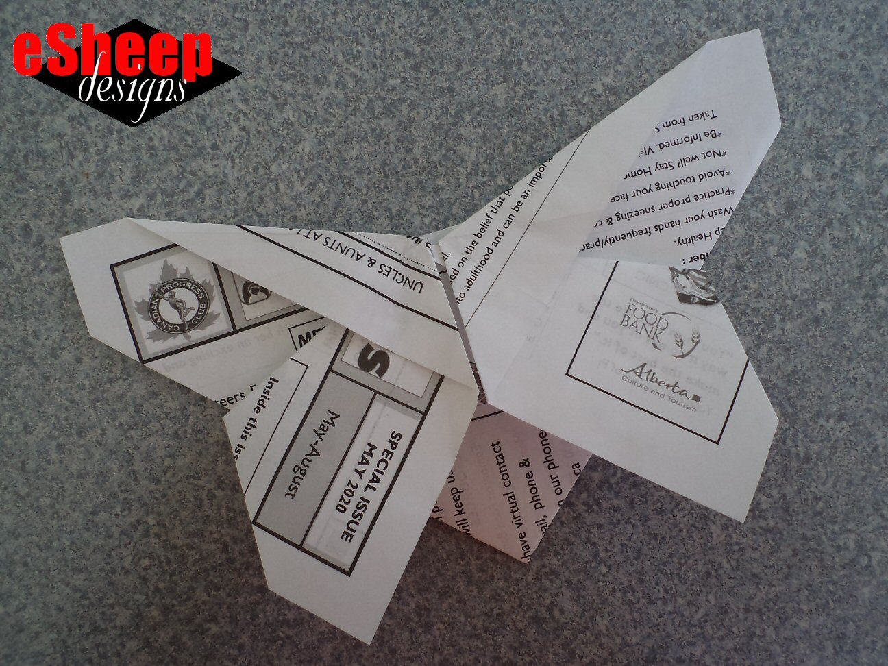 Esheep Designs Quasi Tutorial Fabric Origami Butterfly