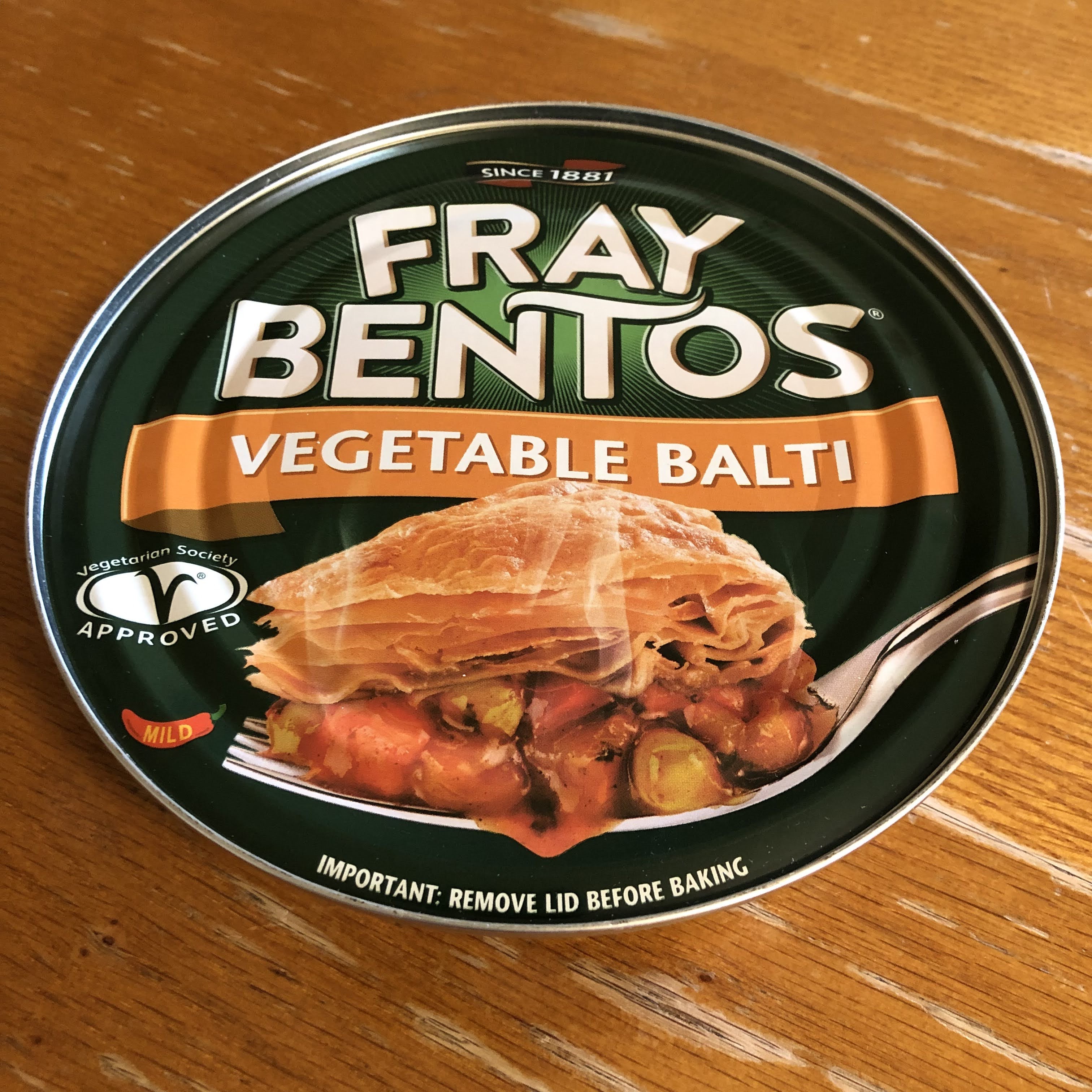 Fray Bentos Vegetable Balti Tinned Pie Review