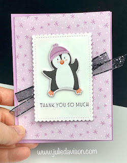 Stampin' Up! Sale-a-Bration Penguin Playmates Pocket Card + Video Tutorial ~ www.juliedavison.com ~ #stampinup #saleabration #juliedavison