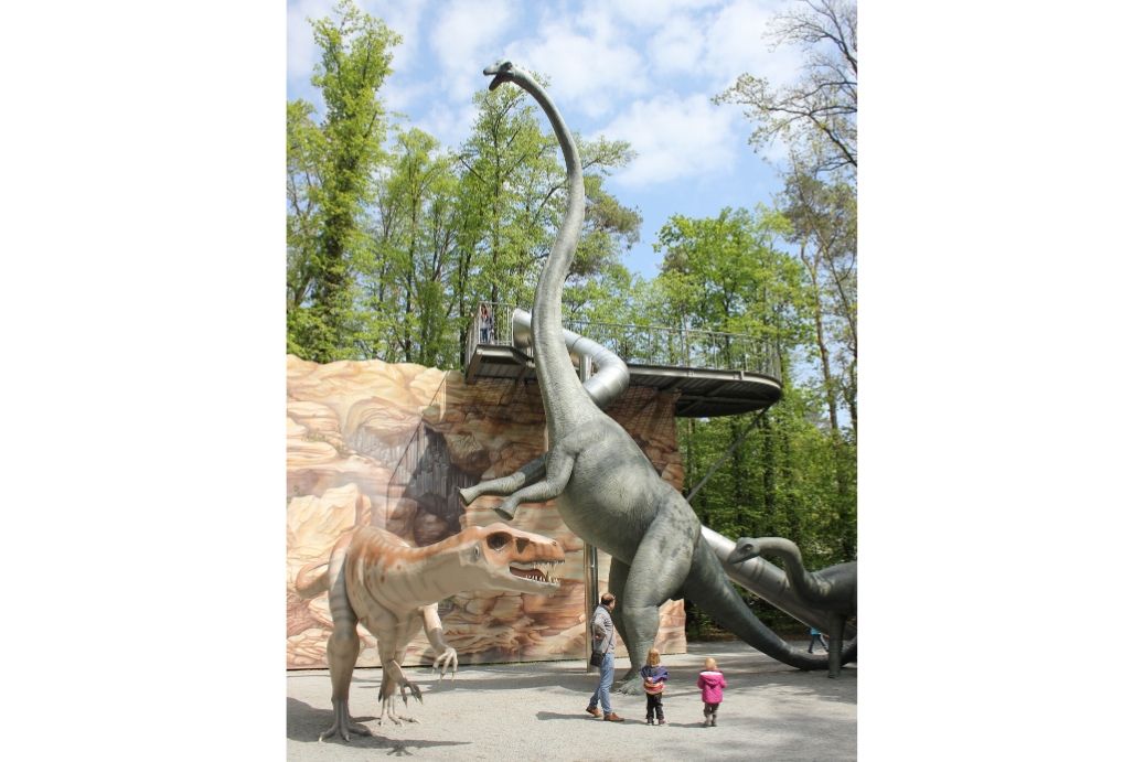 dinosauří klouzačka, dinopark Kleinwelka, Německo