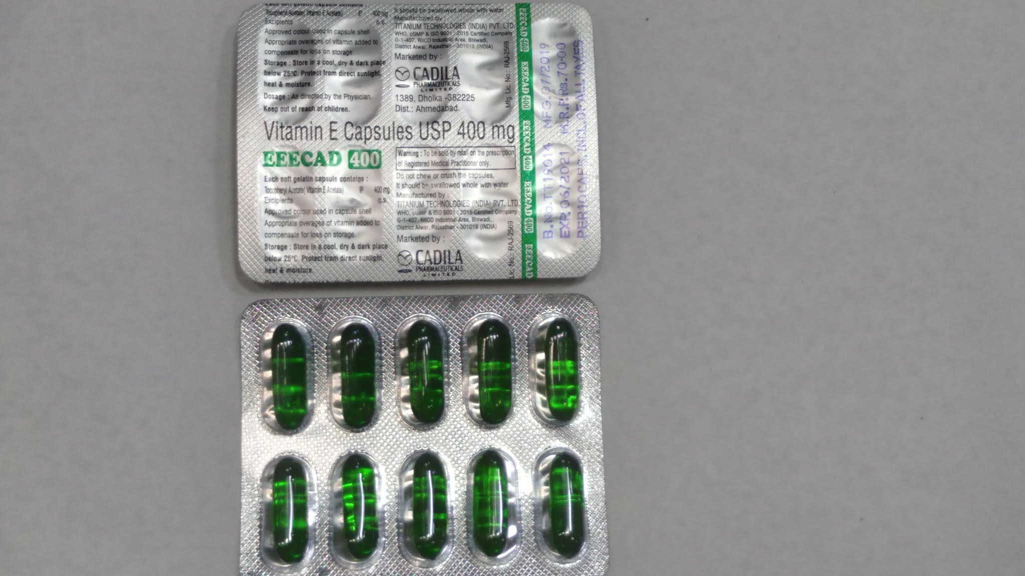 EEECAD 400 Vitamin E Capsule Uses Dosage Precautions and Sideeffects