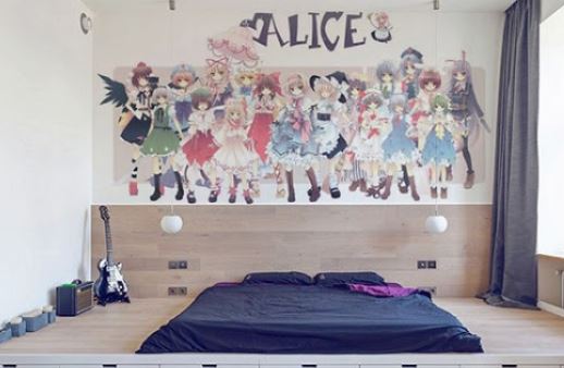 25 Gambar Desain Kamar Tidur Pecinta Anime Jepang