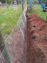 chicken proof fox wire fencing coop trench tension farm secure pretending staples poles