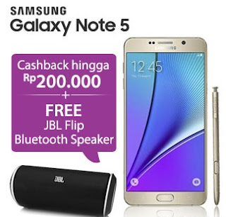 Samsung Galaxy Note 5 promo cashback sampai Rp 200 ribu dan bonus JBL Flip Bluetooth Speaker Samsung Galaxy Note 5 promo cashback sampai Rp 200 ribu dan bonus JBL Flip Bluetooth Speaker