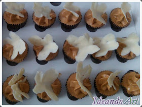 Cupcakes dulce leche mariposas chocolate