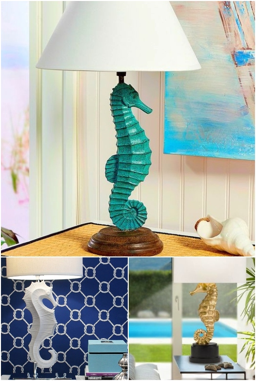 Whimsical Seahorse Table Lamps