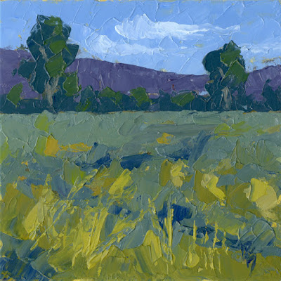 art painting original landscape palette knife open land