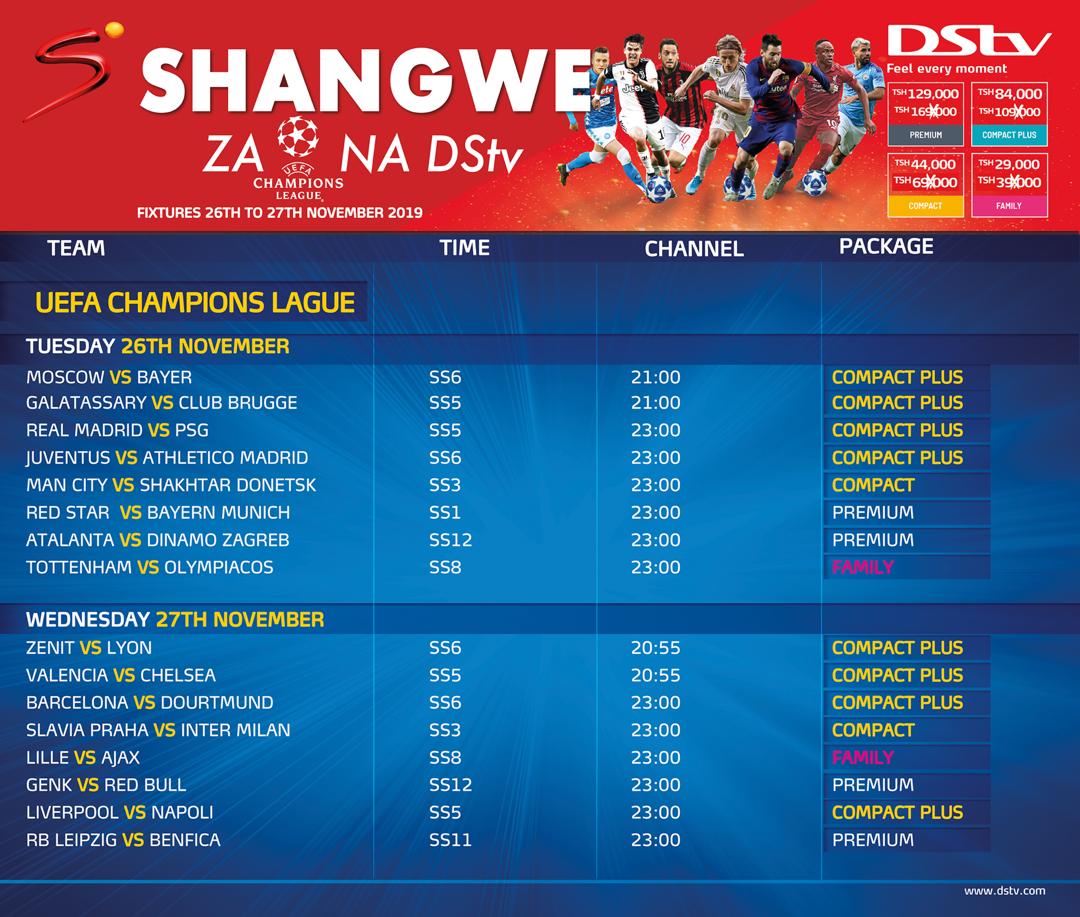 Dstv Compact Channels To Watch Champions League On Dstv Uefa - Main Image