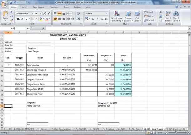 Contoh Spj Laporan Bos Terbaru Format Microsoft Excel Berkas Edukasi