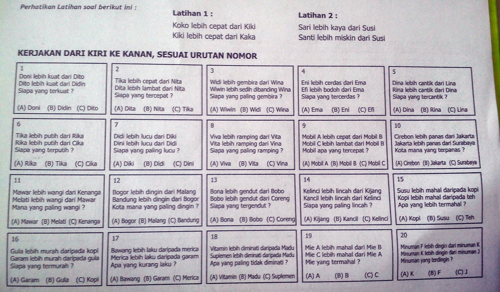 Contoh Soal Psikotes Alfamidi Kumpulan Materi Pelajaran Dan Contoh Soal 4