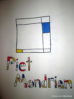 Artist Study - Piet Mondrian on the Virtual Refrigerator, an art link-up hosted by Homeschool Coffee Break @ kympossibleblog.blogspot.com #virtualfridge