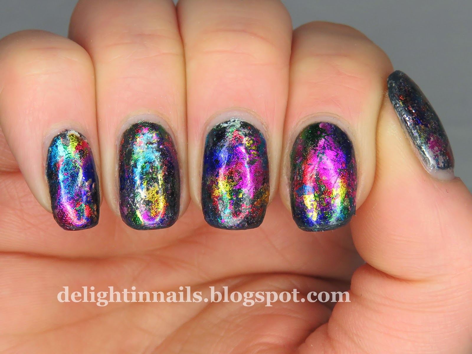 Delight In Nails: Stamping Over Nail Foils