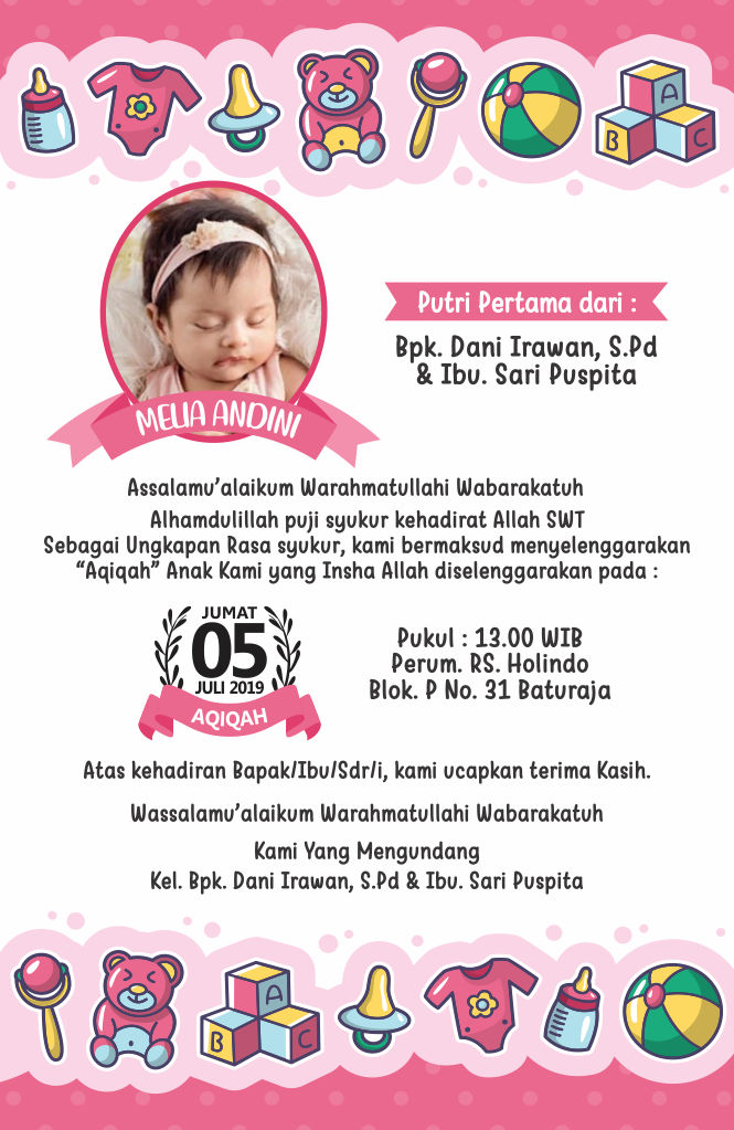 Free 50 Desain Undangan Aqiqah dan Tasyakur Anak CorelDraw