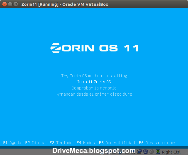 DriveMeca instalando Zorin OS 11 Core paso a paso