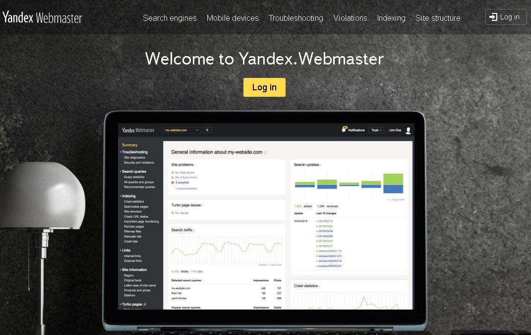 طريقة التسجيل في موقع ياندكس yandex webmasters